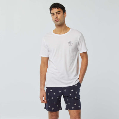 Pyjama court - 2 pièces BLANC/BLEU MARINE