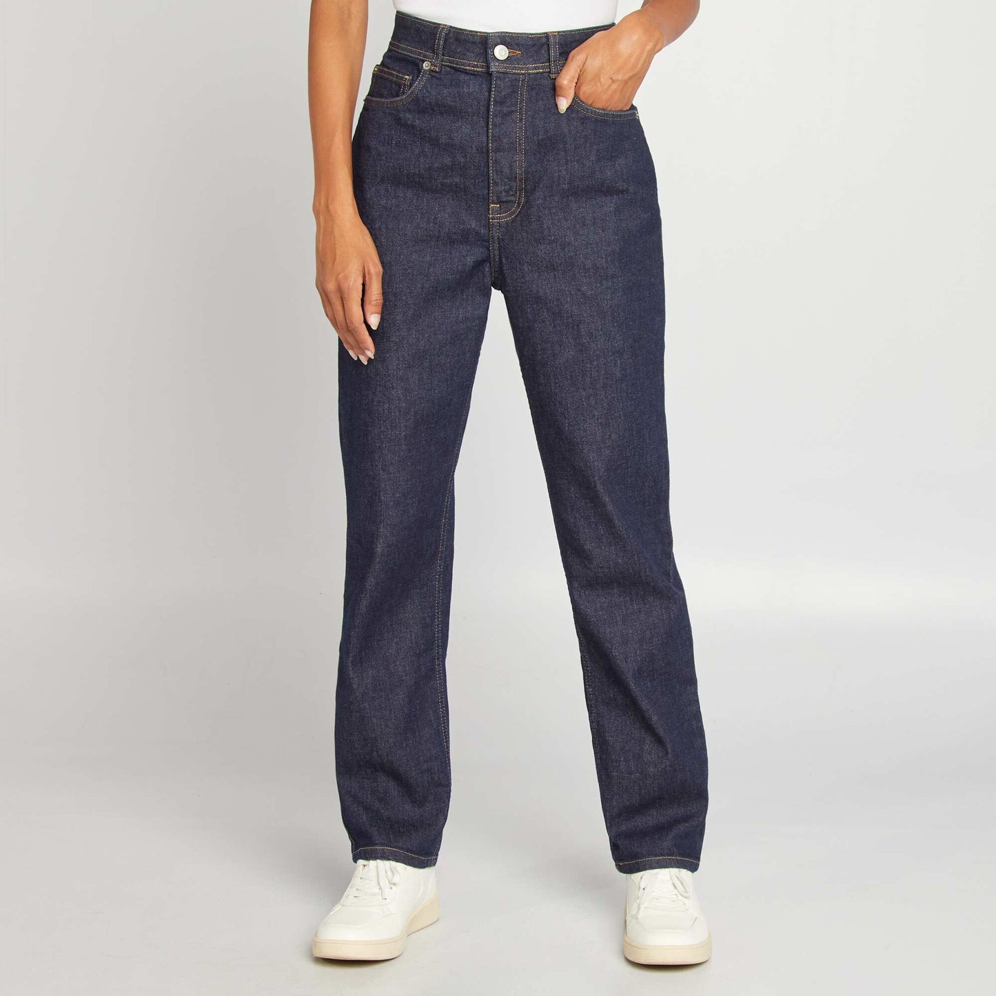 Jean droit à taille haute - Fabriqué en France BLEU
