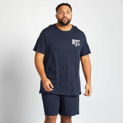 Pyjama court t-shirt + short - 2 pièces BLEU