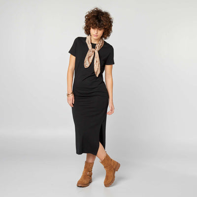 Robe t-shirt longue NOIR