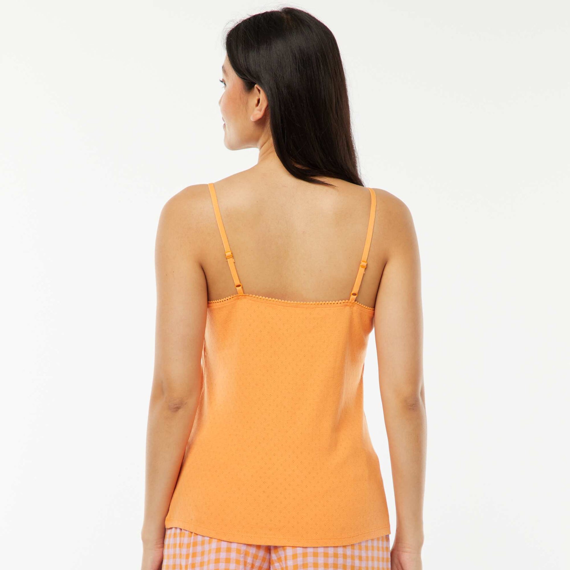 Débardeur en maille pointelle ORANGE