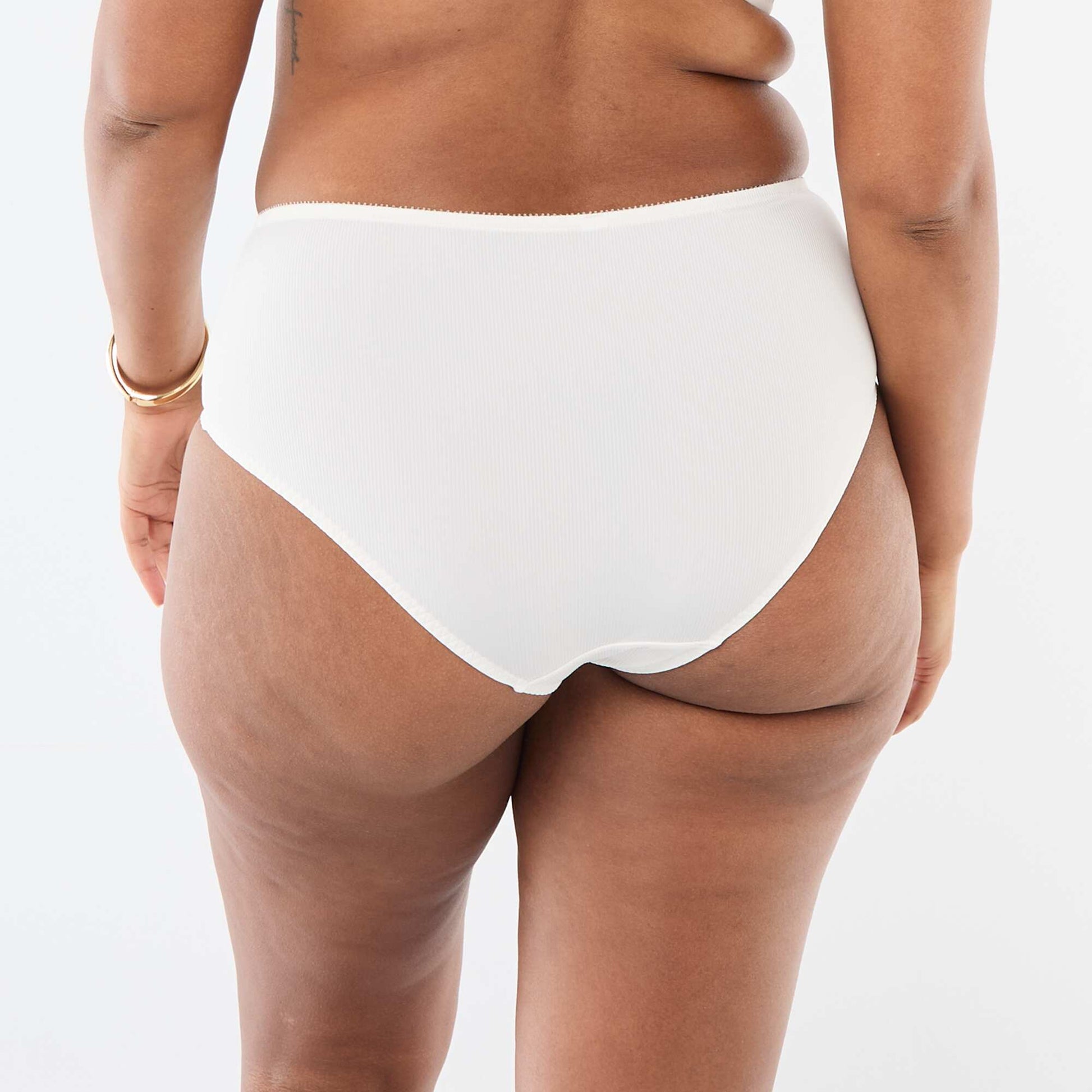 Culotte en microfibre côtelée BLANC