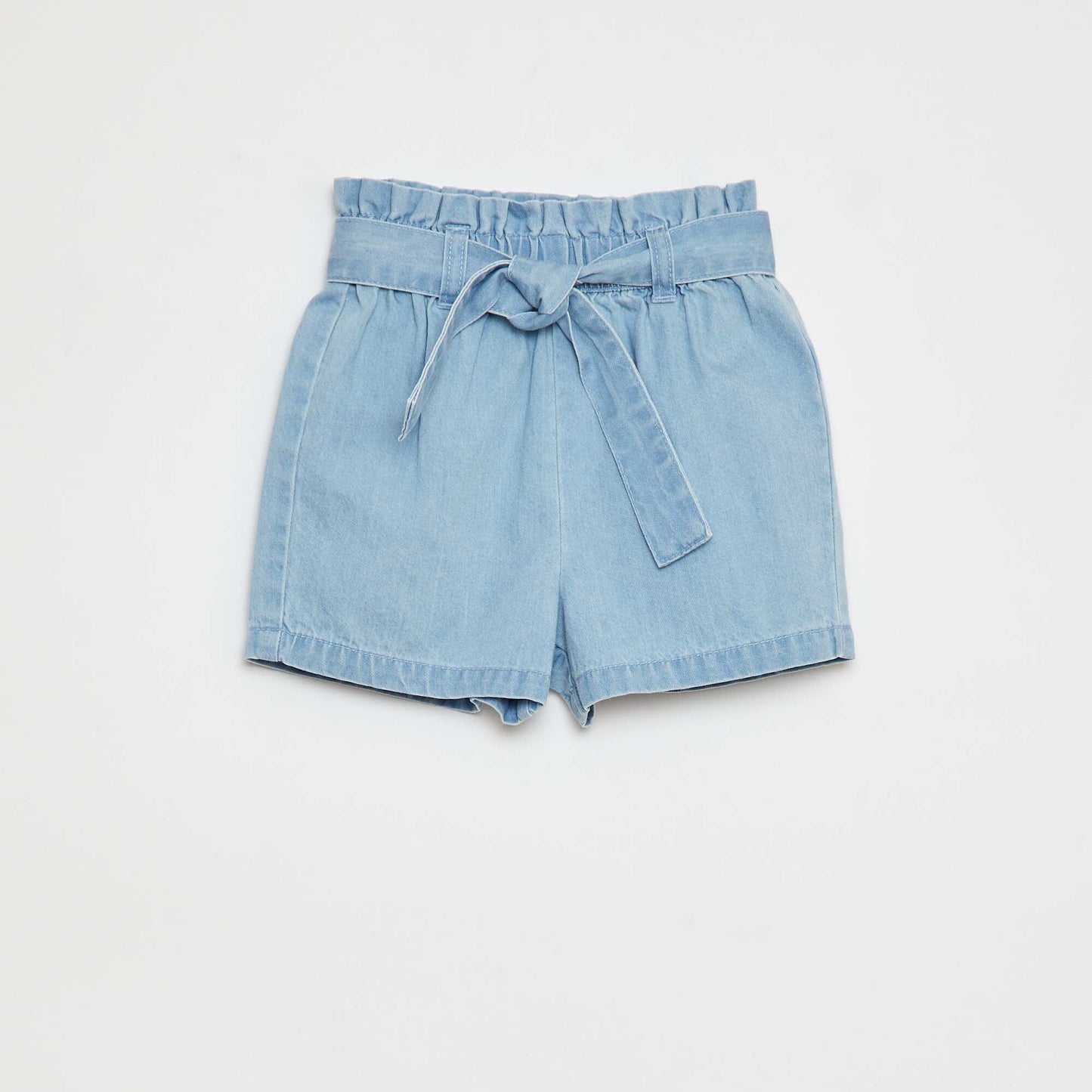 Short en coton esprit denim BLEU