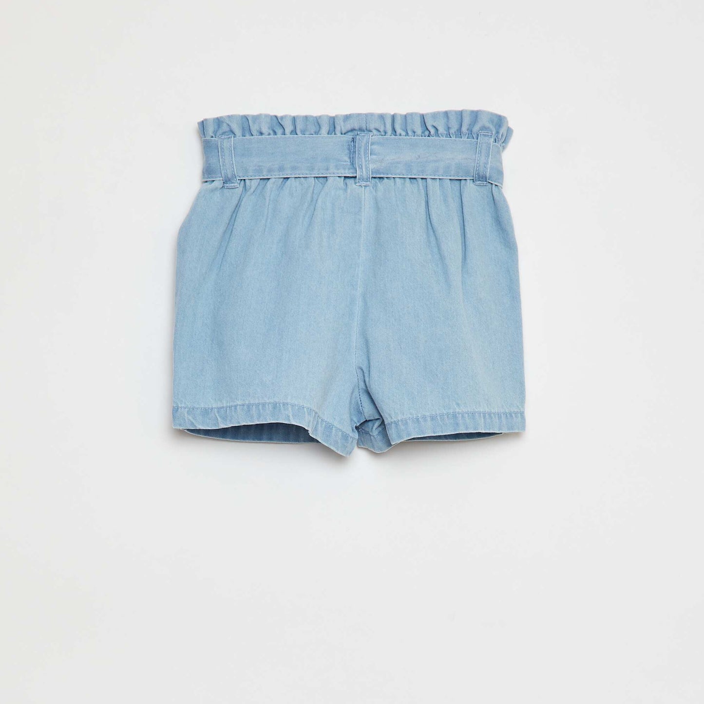 Short en coton esprit denim BLEU