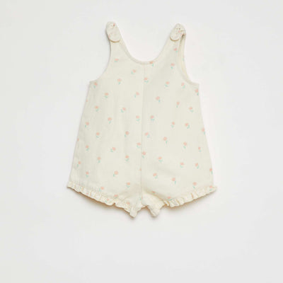 Combishort en twill BLANC