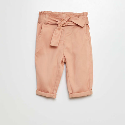 Pantalon paperbag avec taille ajustable ROSE