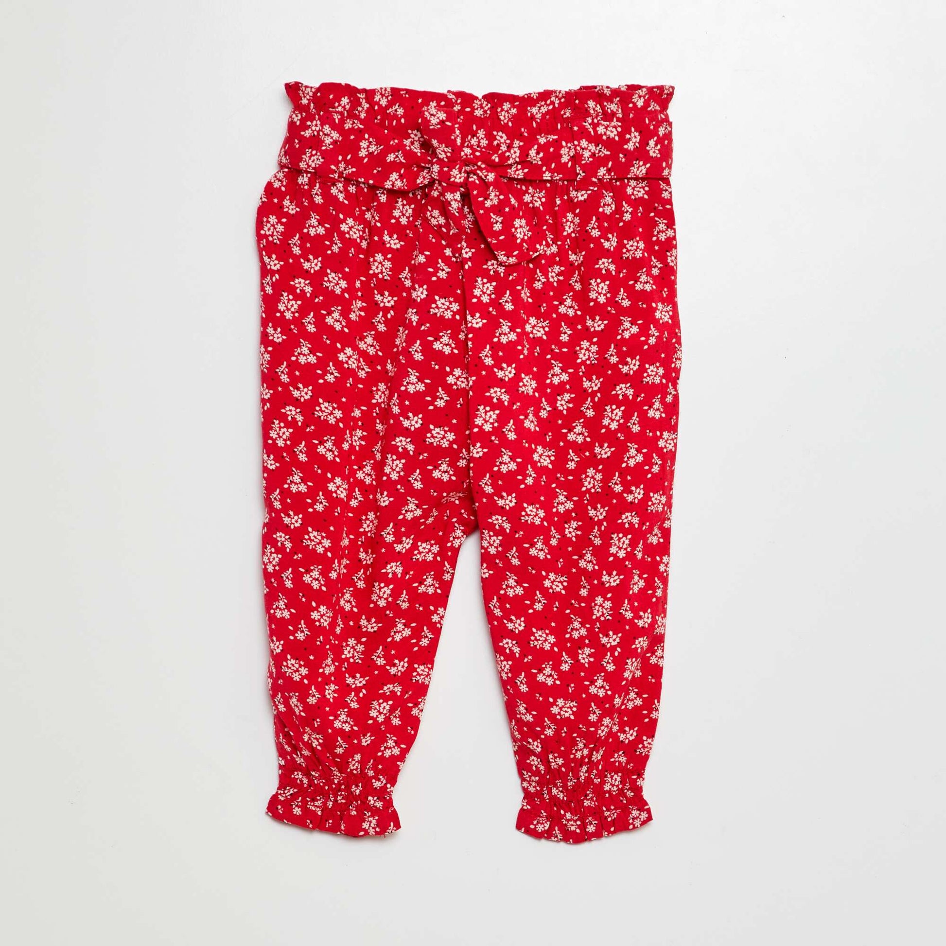 Pantalon fluide à ceinture ROUGE