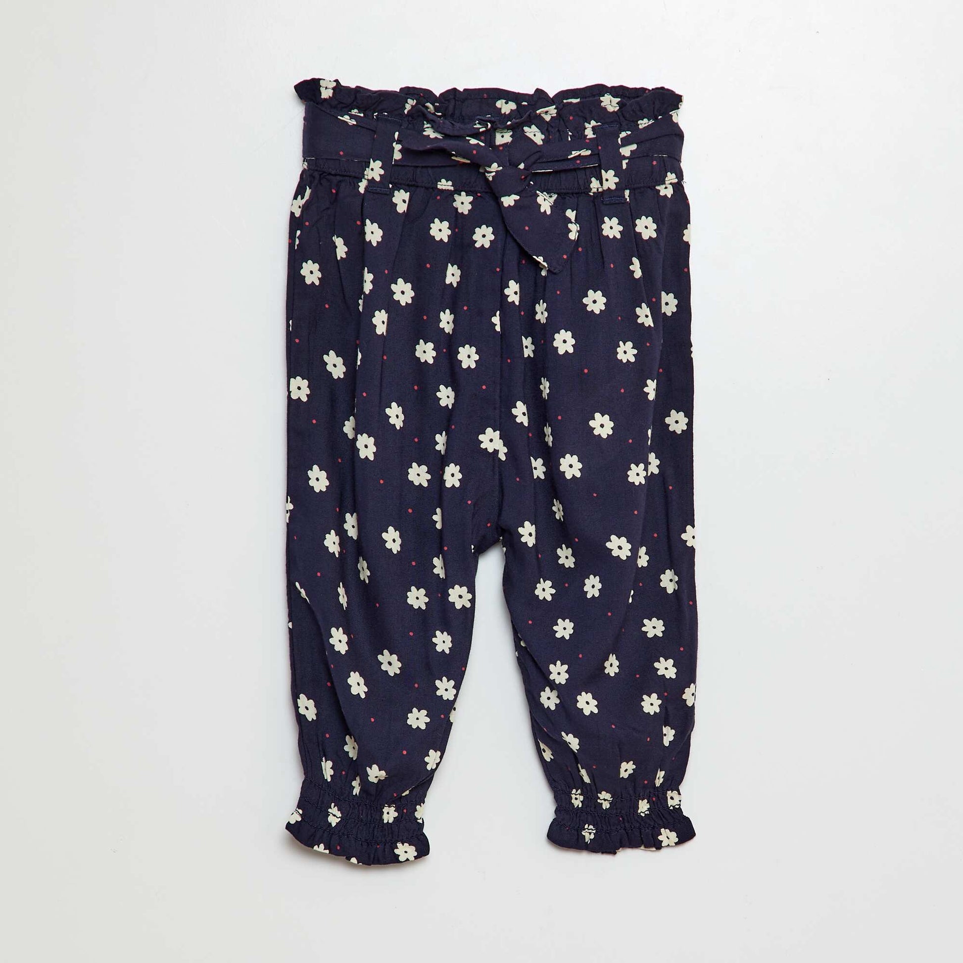 Pantalon fluide à ceinture BLEU