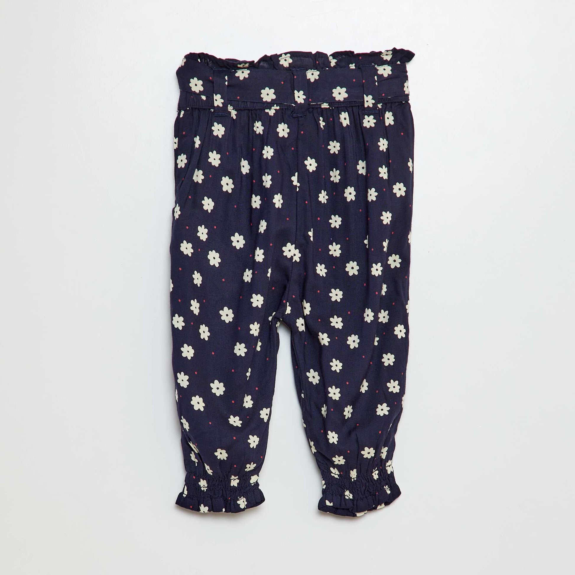 Pantalon fluide à ceinture BLEU