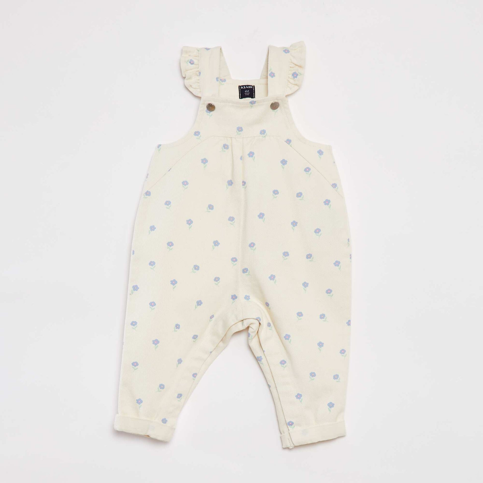 Salopette longue en denim avec imprimé BLANC