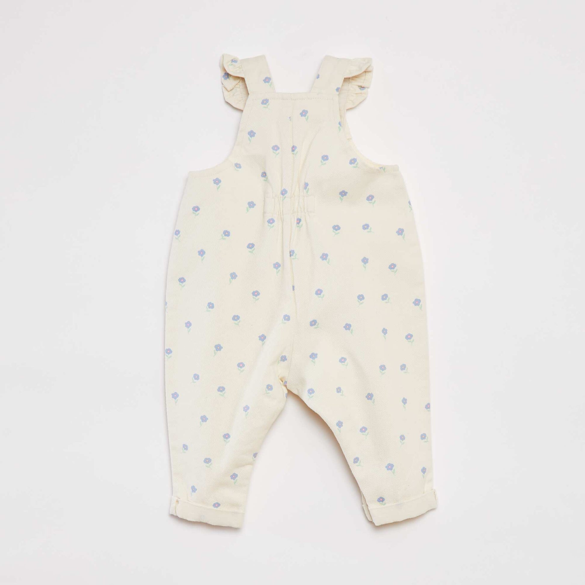 Salopette longue en denim avec imprimé BLANC