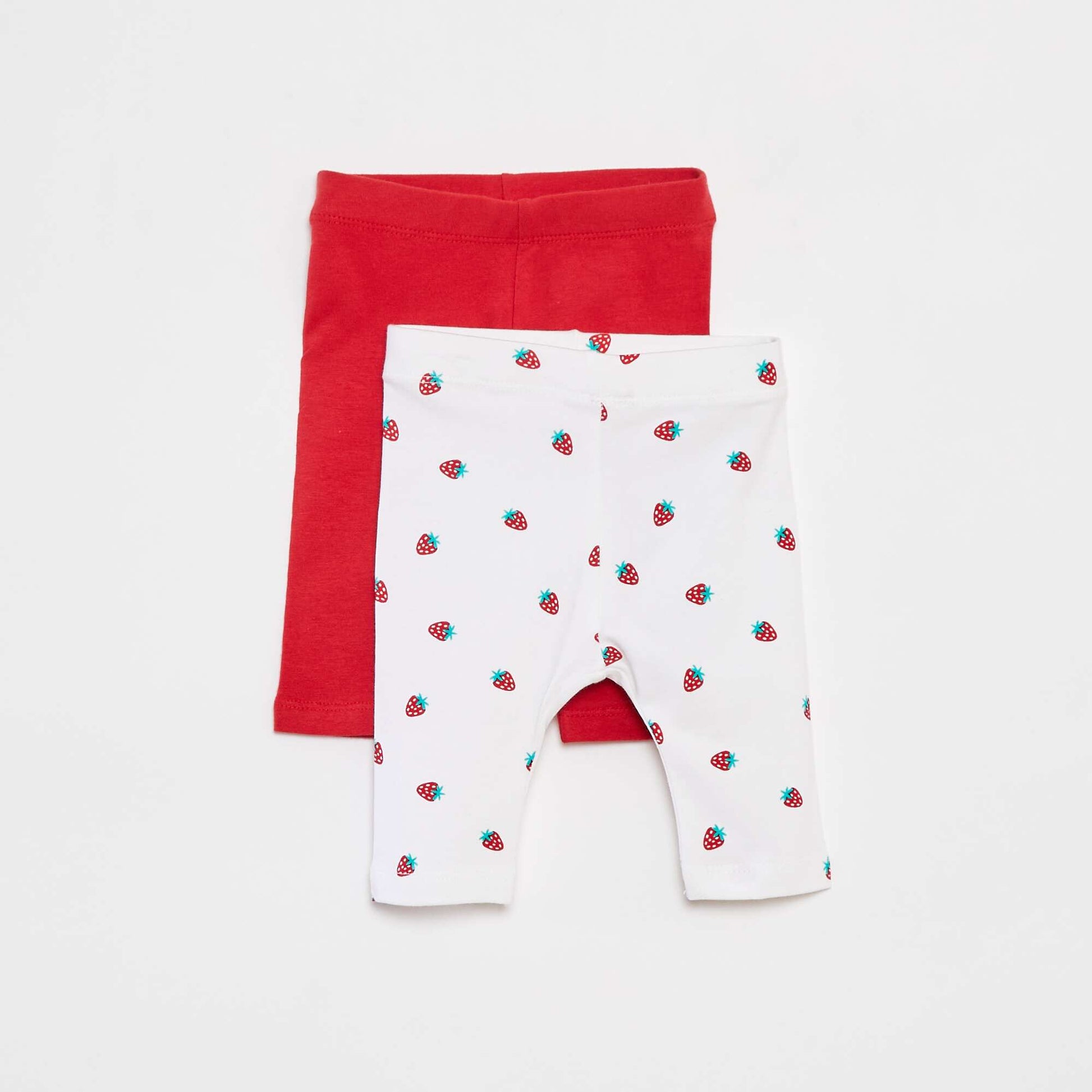 Lot de 2 leggings courts ROUGE