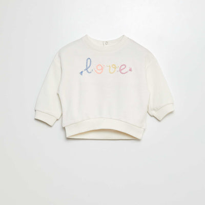 Sweat en french terry BLANC