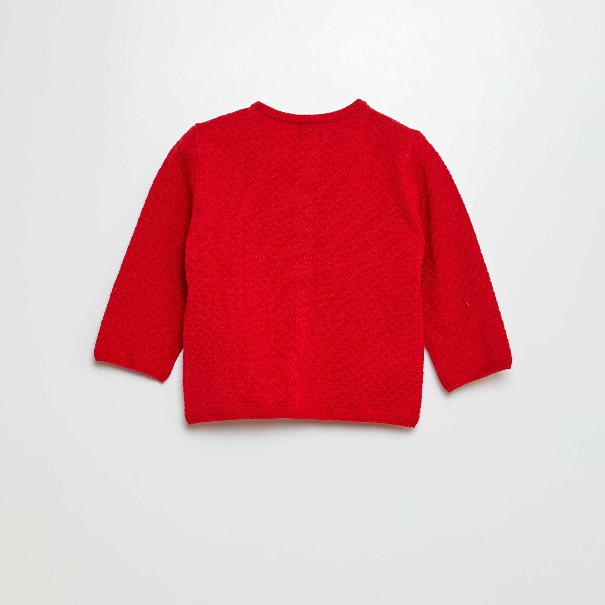 Gilet en maille point mousse ROUGE