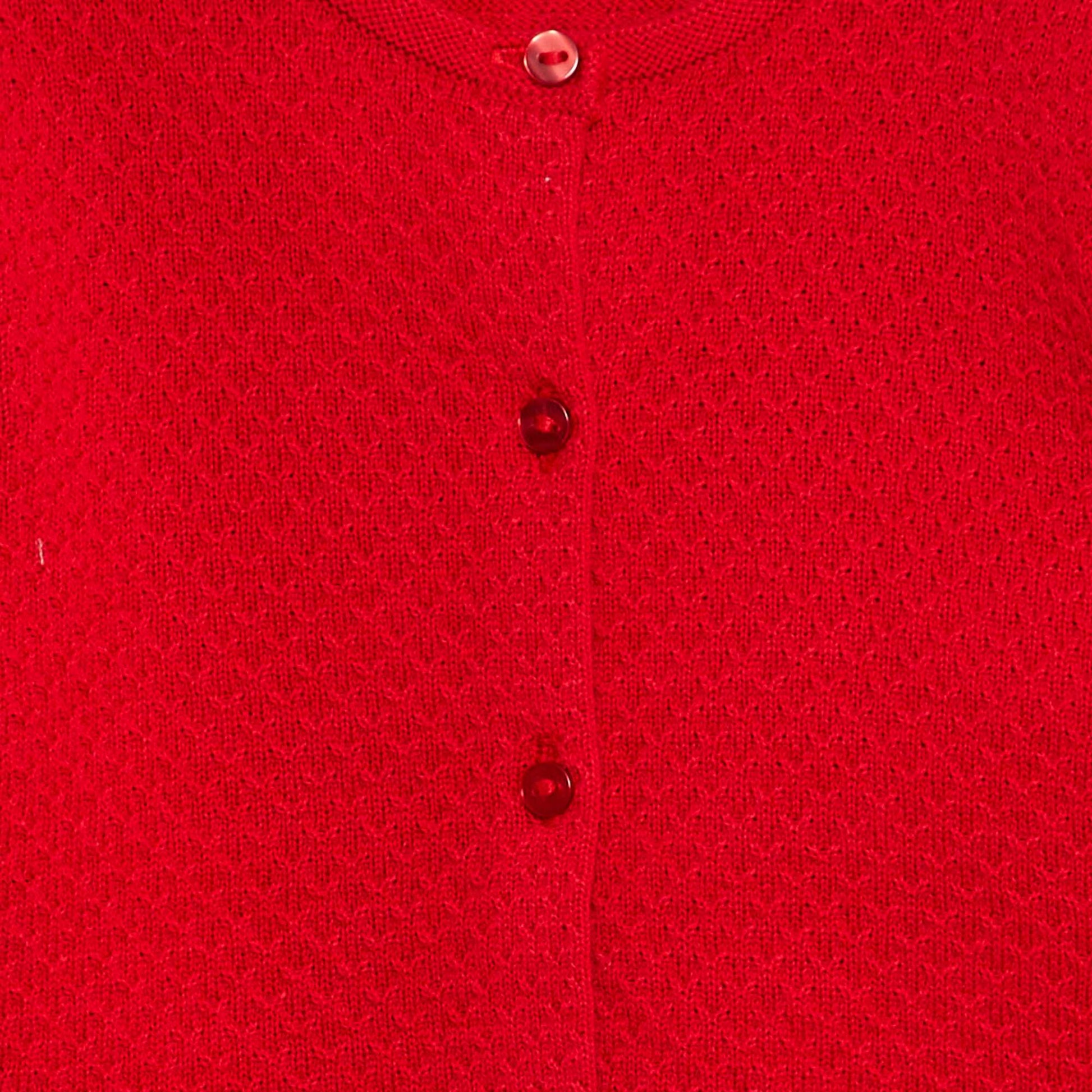 Gilet en maille point mousse ROUGE