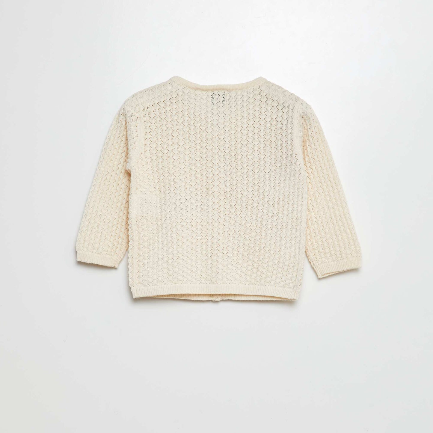 Gilet en maille fantaisiste ajourée BLANC
