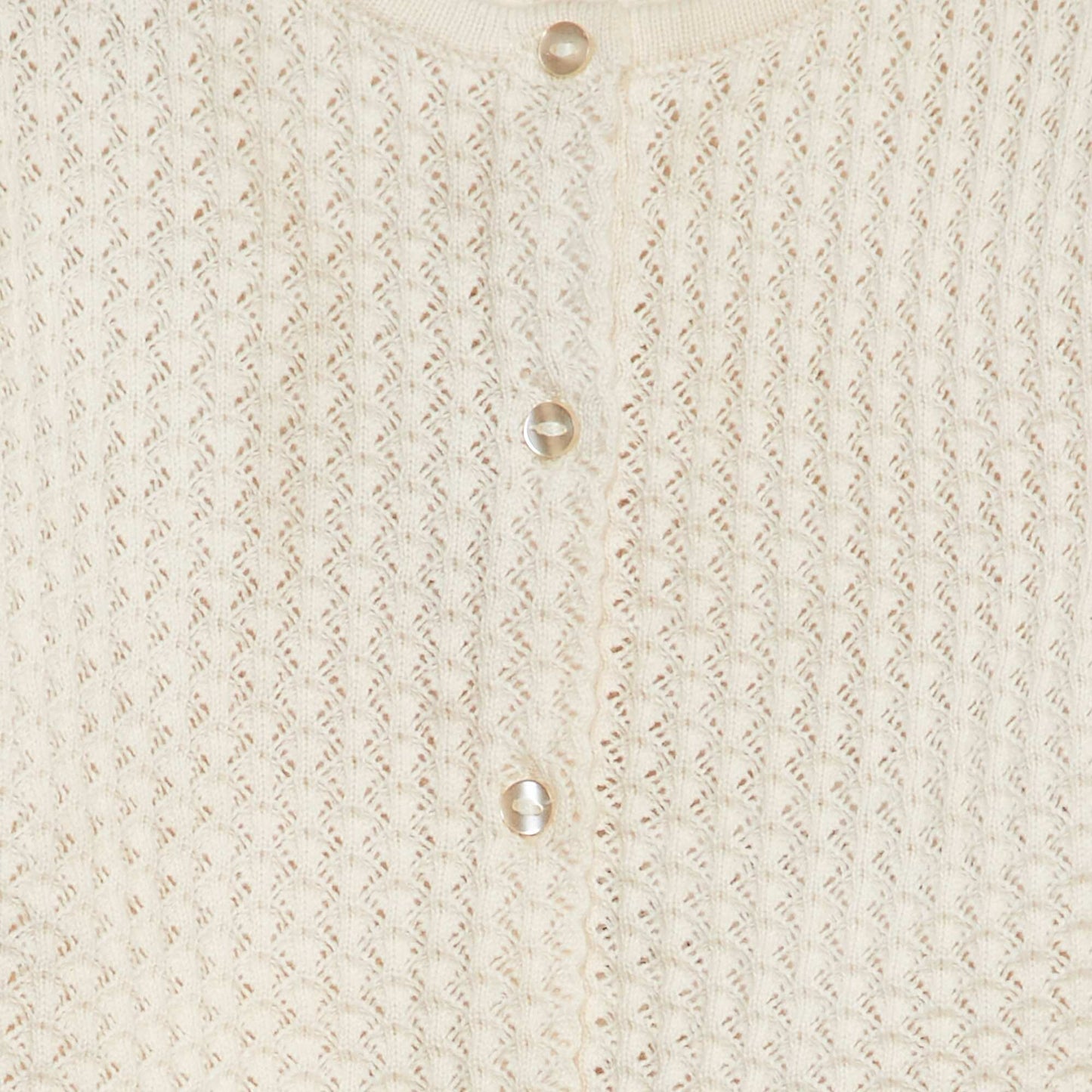 Gilet en maille fantaisiste ajourée BLANC