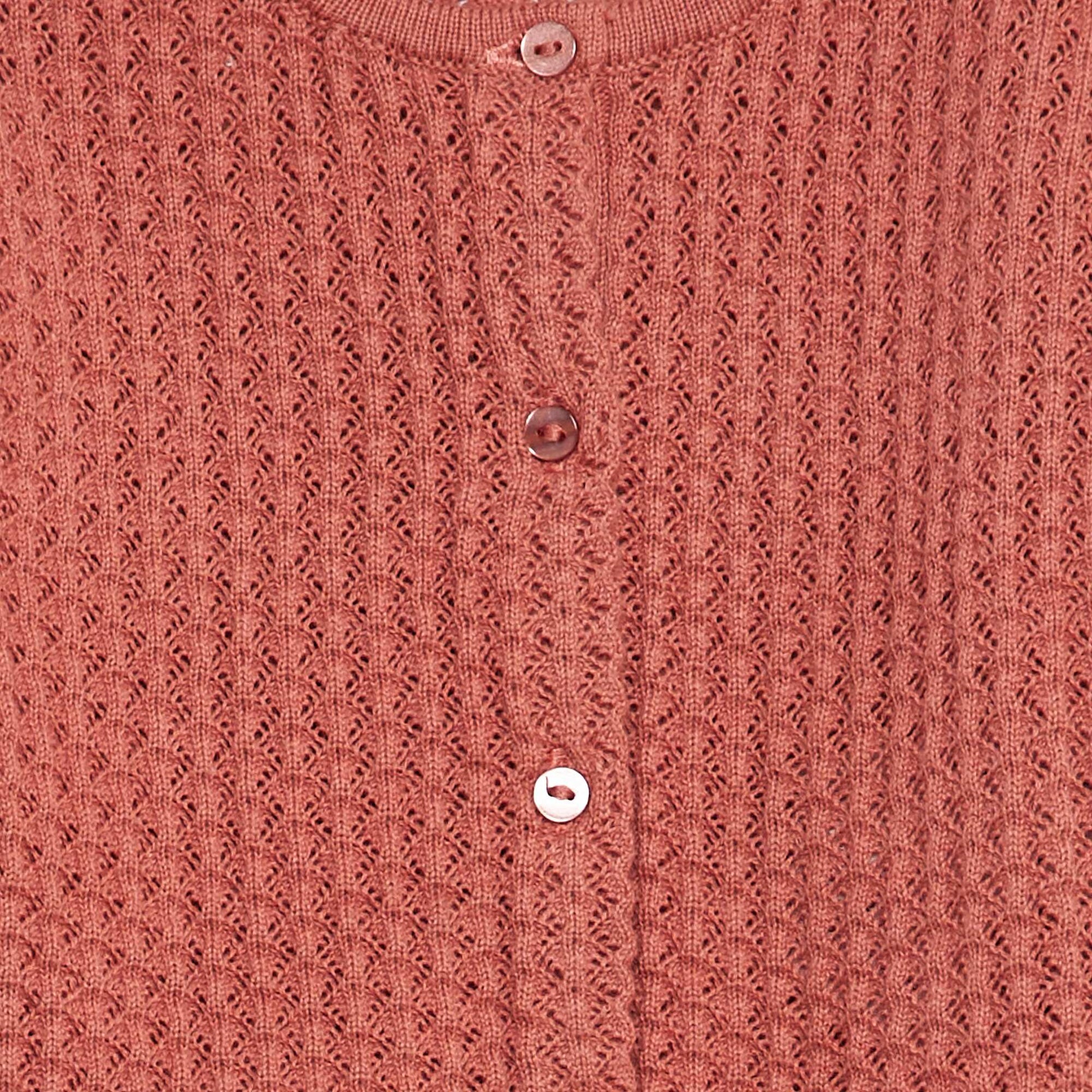 Gilet en maille fantaisiste ajourée ROSE