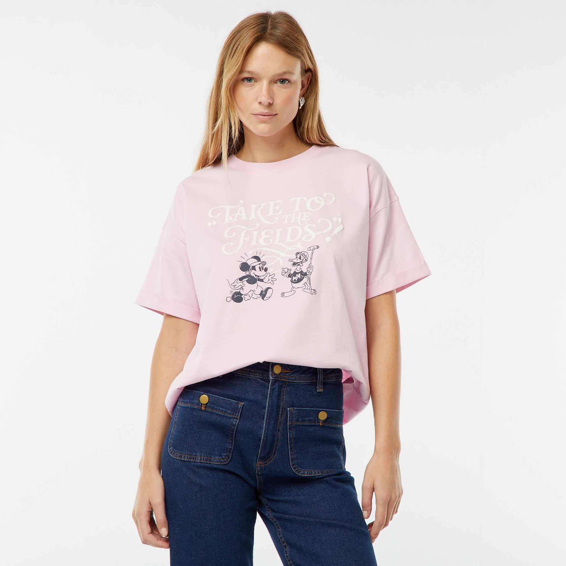 T-shirt à manches courtes et col rond 'Mickey Mouse' 'Disney' ROSE