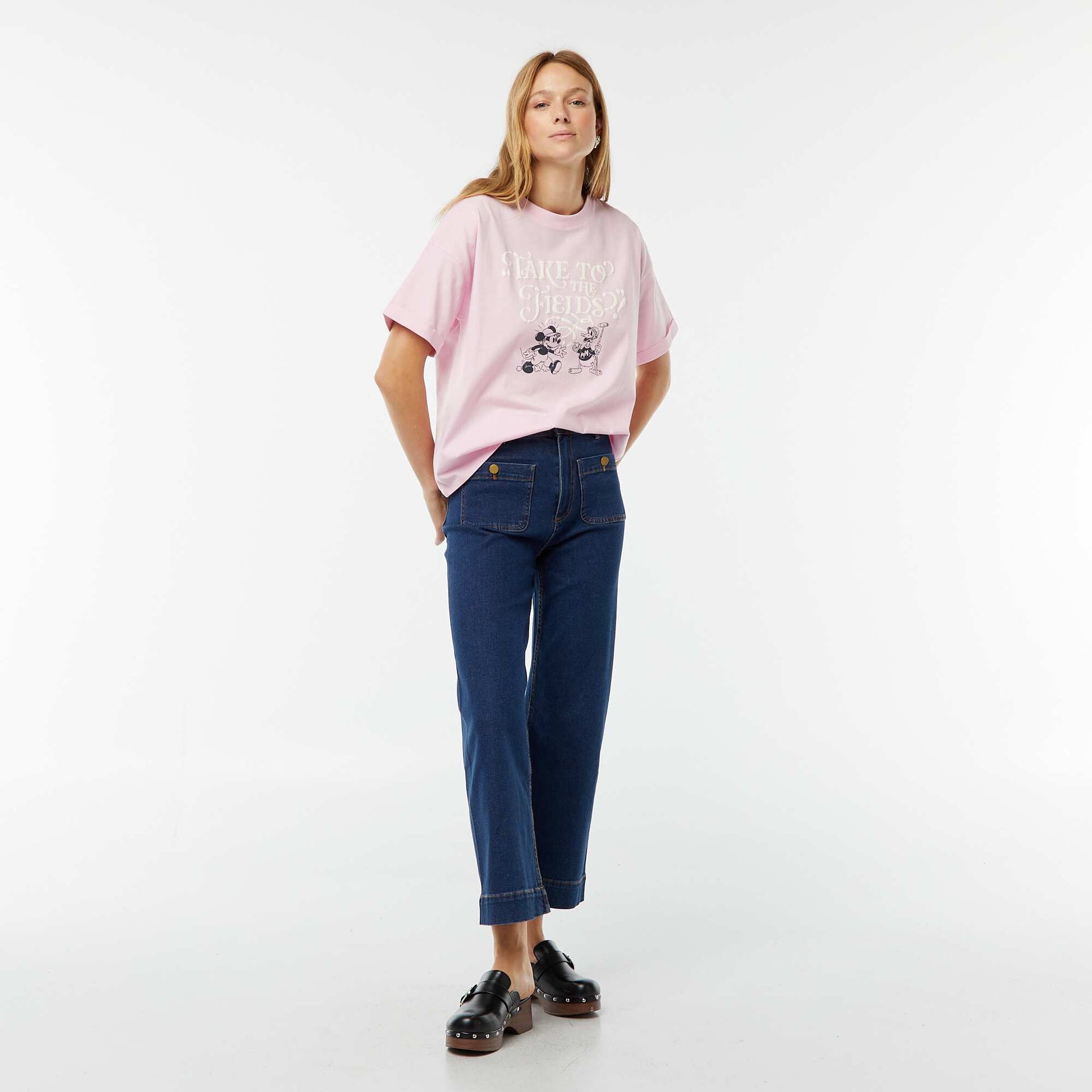 T-shirt à manches courtes et col rond 'Mickey Mouse' 'Disney' ROSE