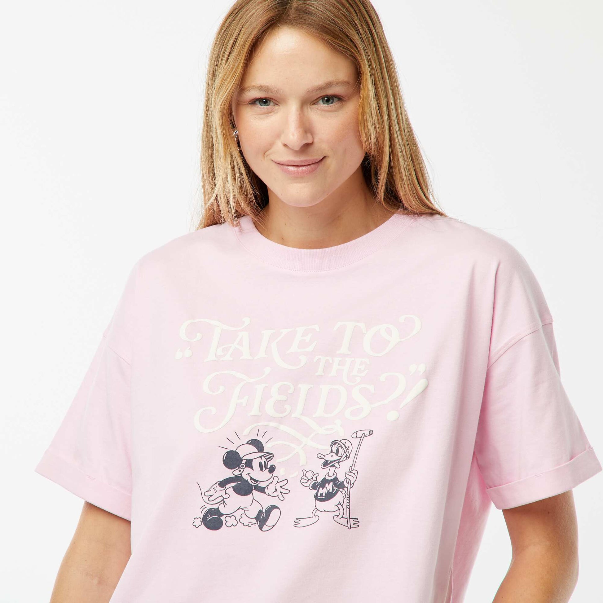 T-shirt à manches courtes et col rond 'Mickey Mouse' 'Disney' ROSE