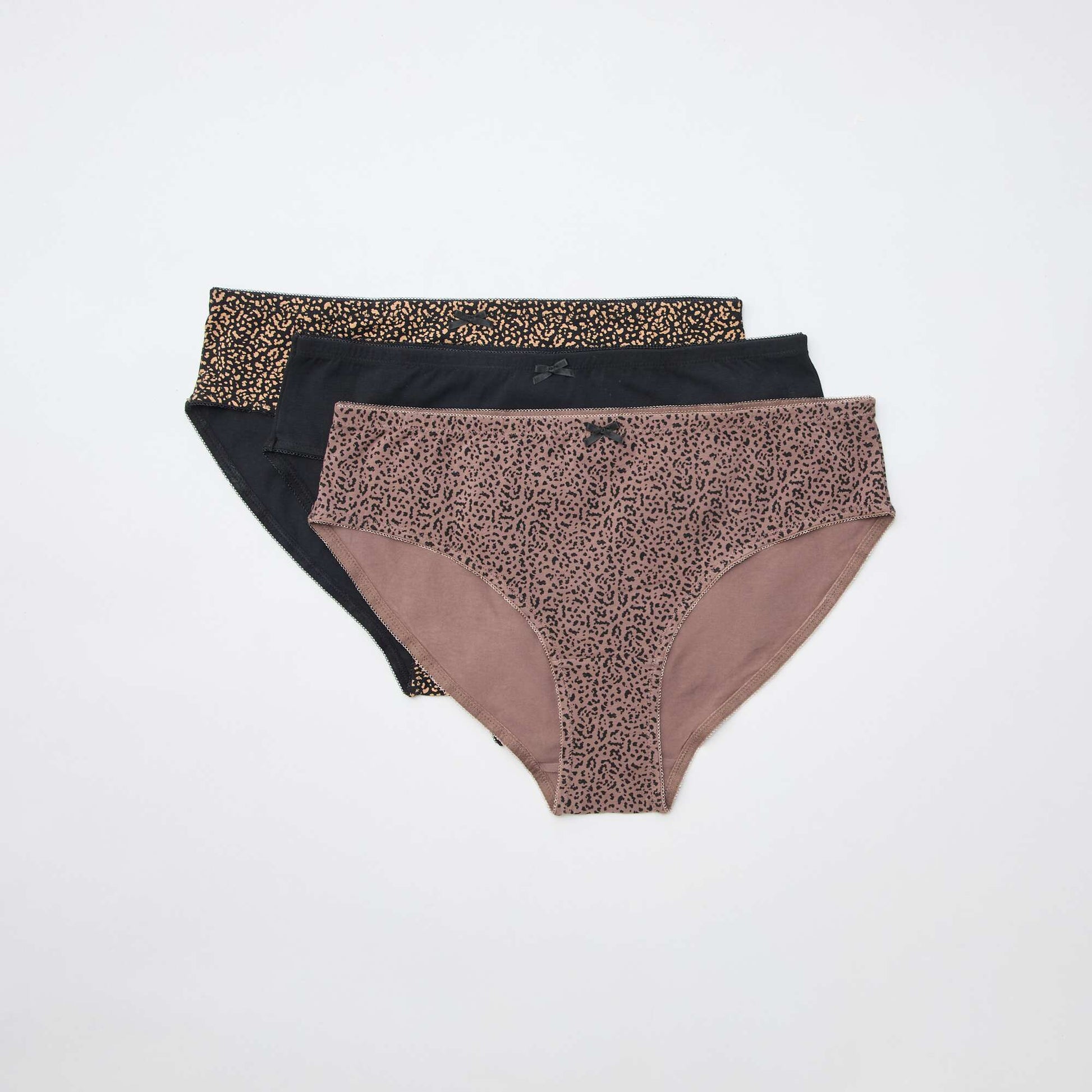 Lot de 3 culottes en coton stretch MARRON
