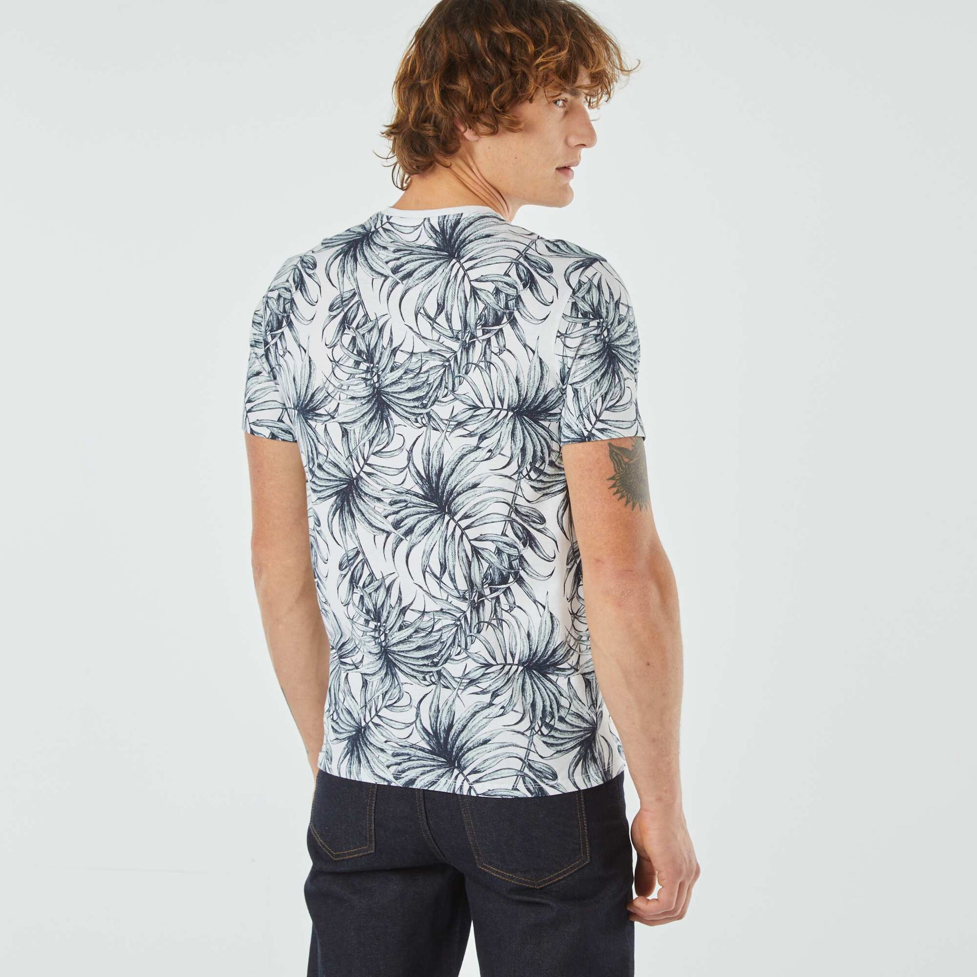 T-shirt imprimé manches courtes BLANC