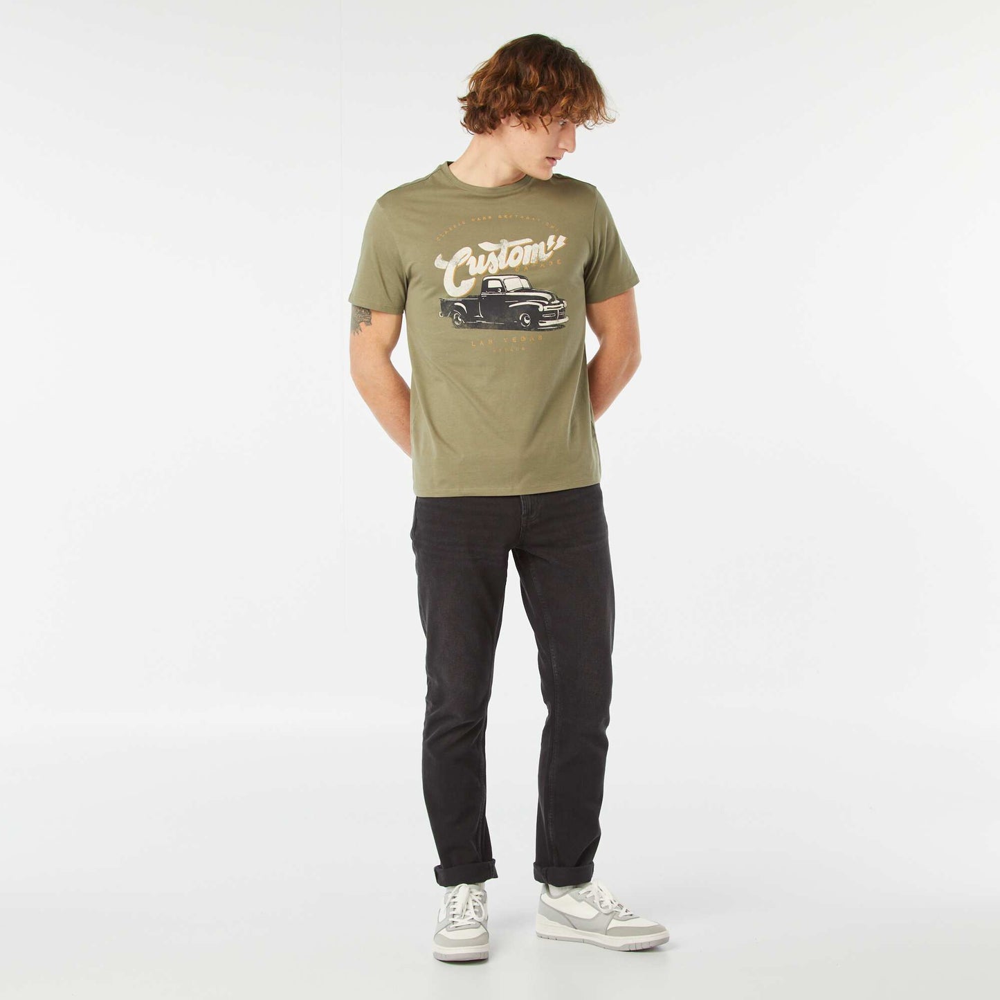 T-shirt imprimé manches courtes KAKI