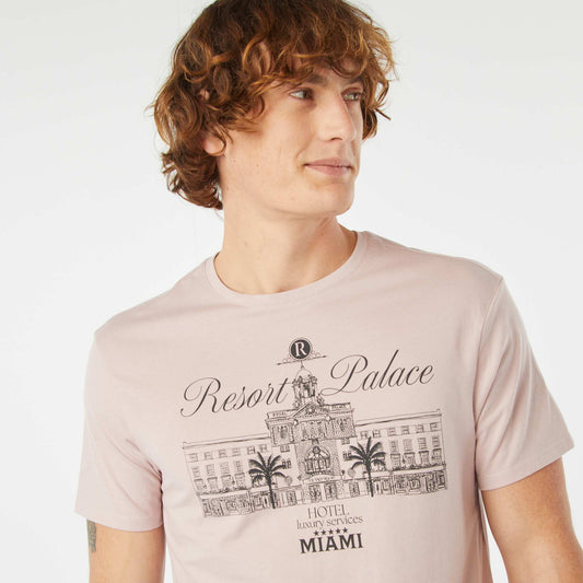 T-shirt imprimé manches courtes ROSE