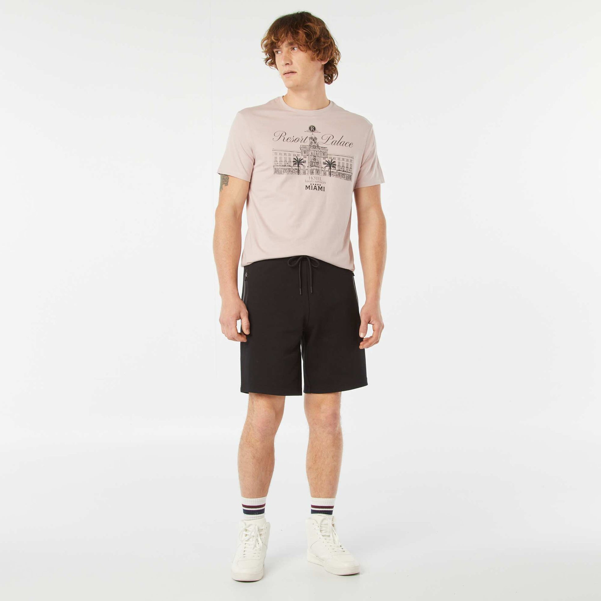 T-shirt imprimé manches courtes ROSE