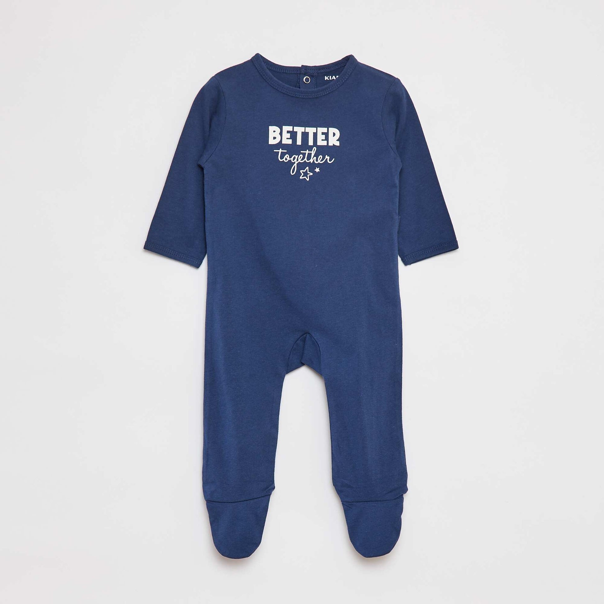 Pyjama dors bien léger avec pieds BLEU