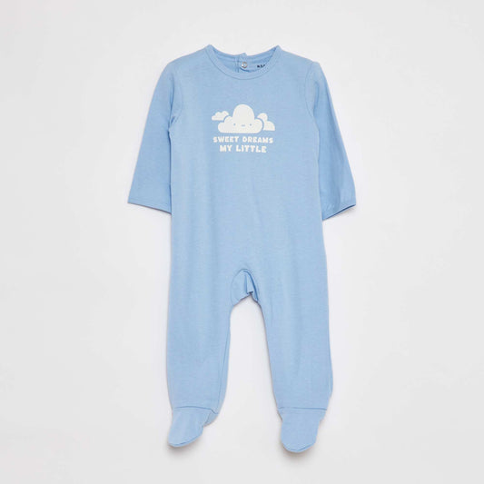 Pyjama dors bien léger avec pieds BLEU