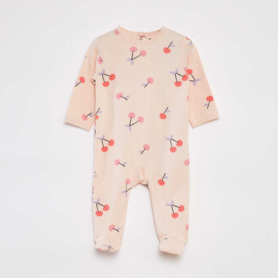 Pyjama dors bien avec pieds à motifs ROSE