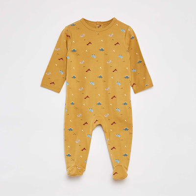 Pyjama dors bien avec pieds à motifs MARRON