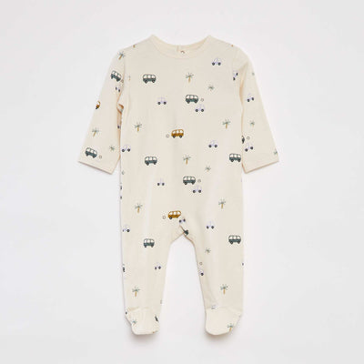 Pyjama dors bien avec pieds à motifs BLANC