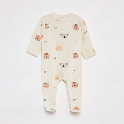 Pyjama dors bien avec pieds à motifs BLANC