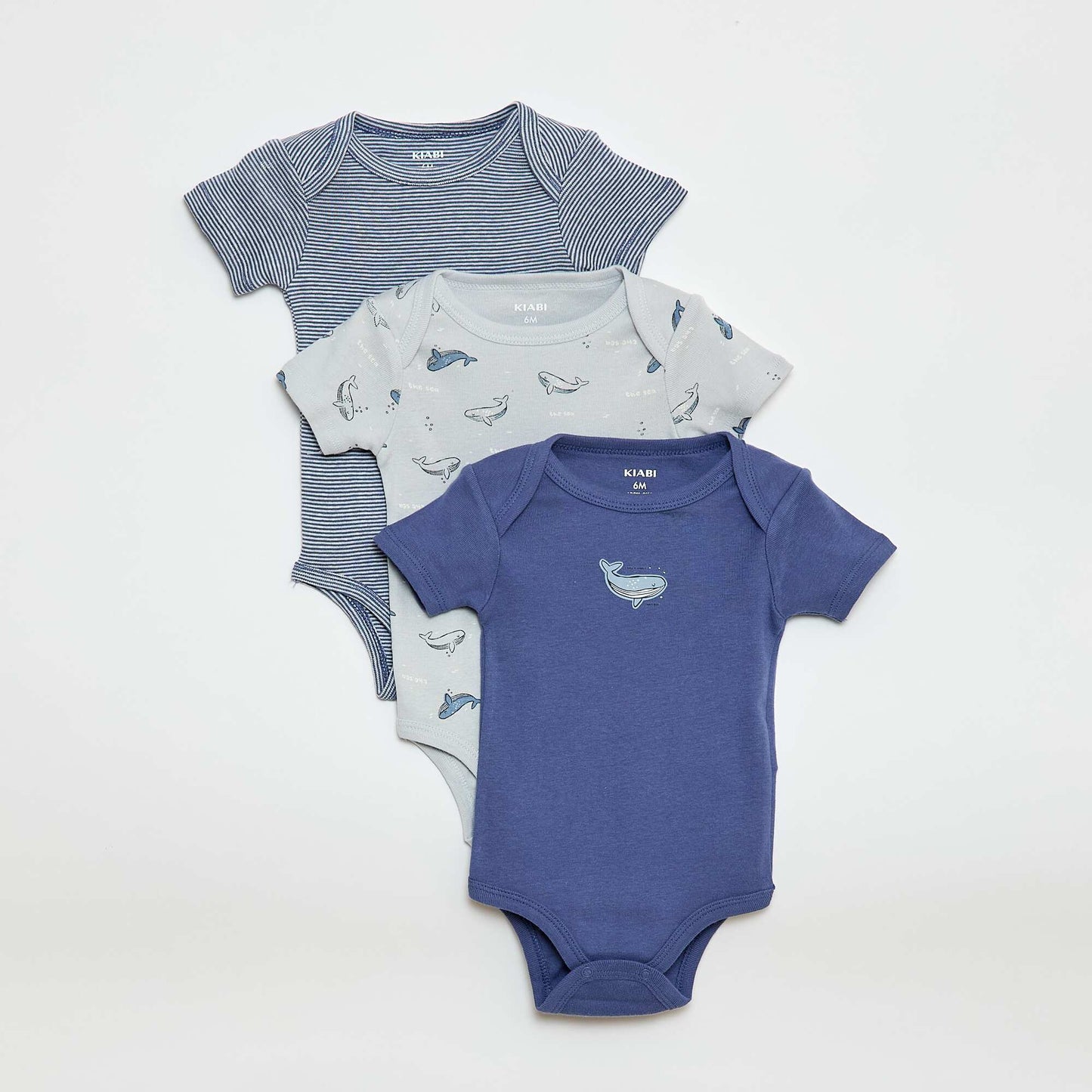 Bodies imprimés en coton - lot de 3 BLEU