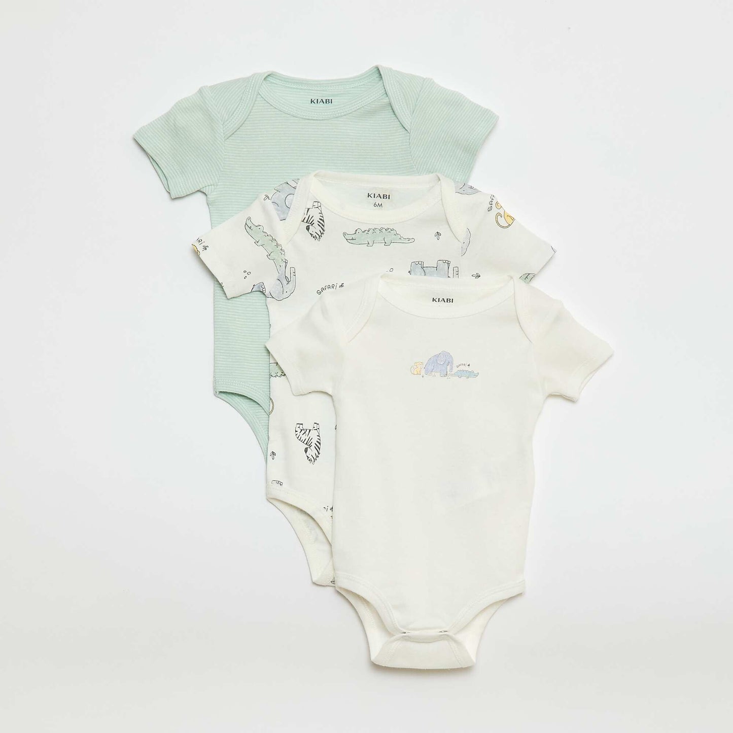 Bodies imprimés en coton - lot de 3 BLANC