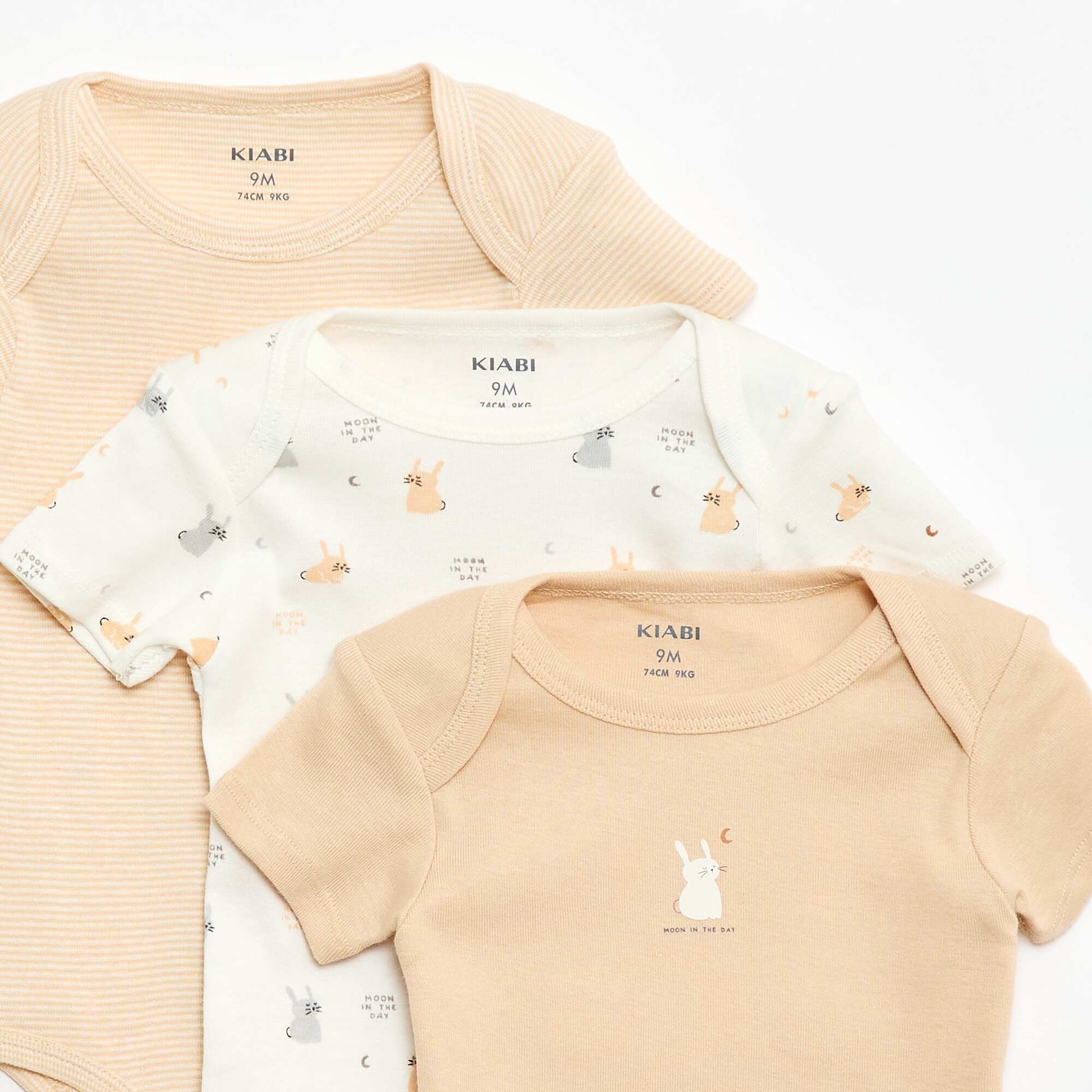 Bodies imprimés en coton - lot de 3 BEIGE