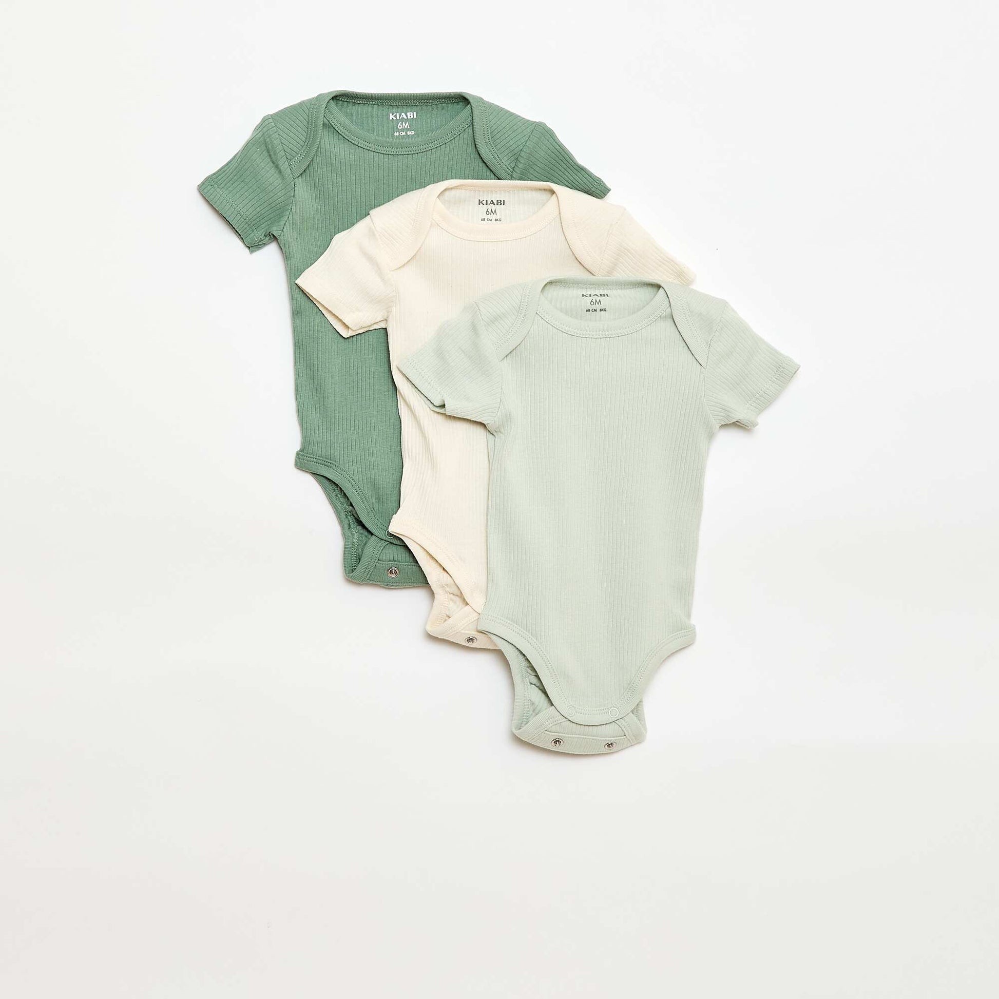 Bodies évolutif en maille unie - Lot de 3 VERT
