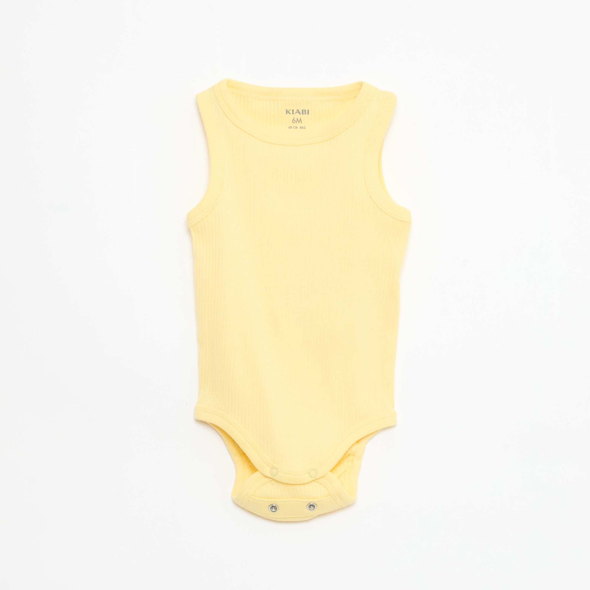 Lot de 3 bodies évolutifs à bretelles unis JAUNE