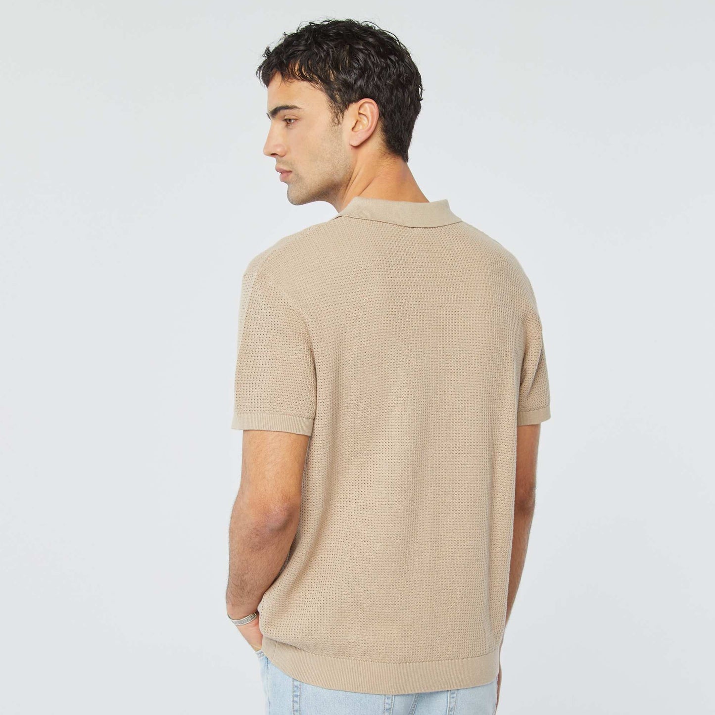 Polo en maille tricot BEIGE
