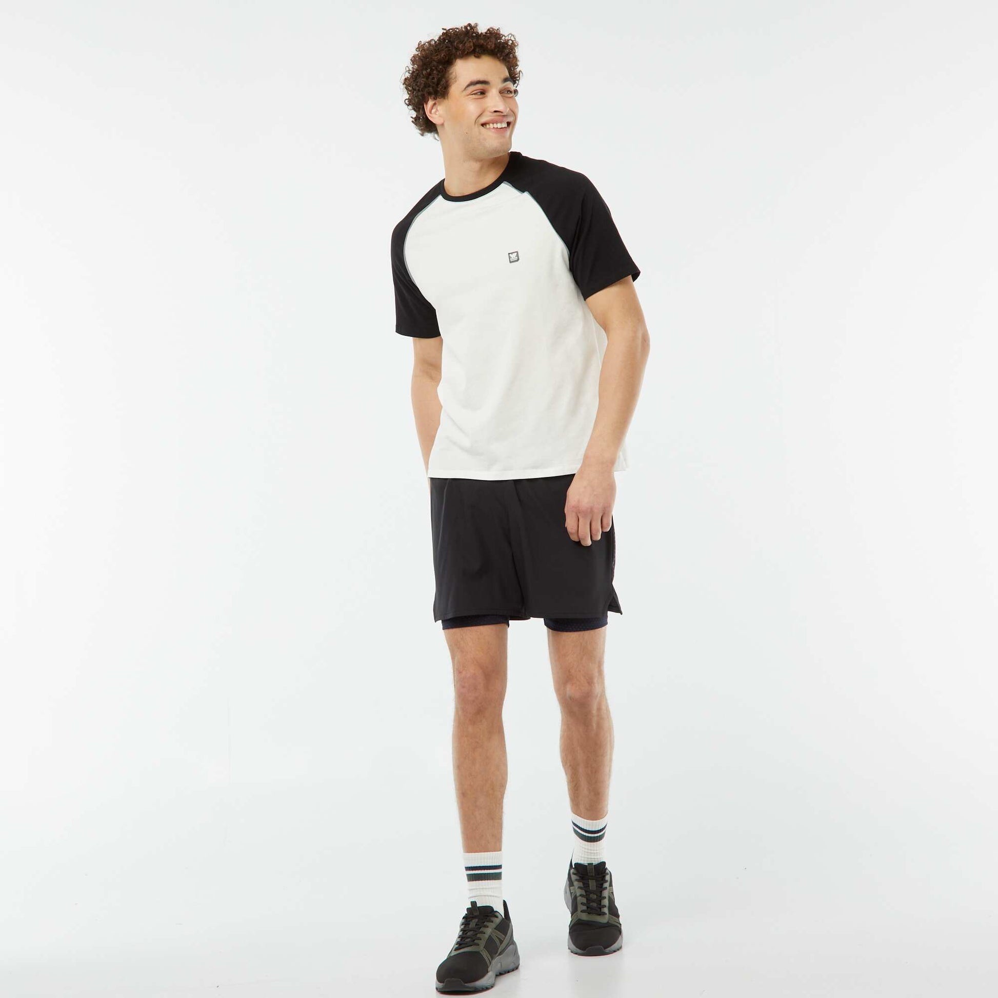 T-shirt à manches courtes raglan BLANC