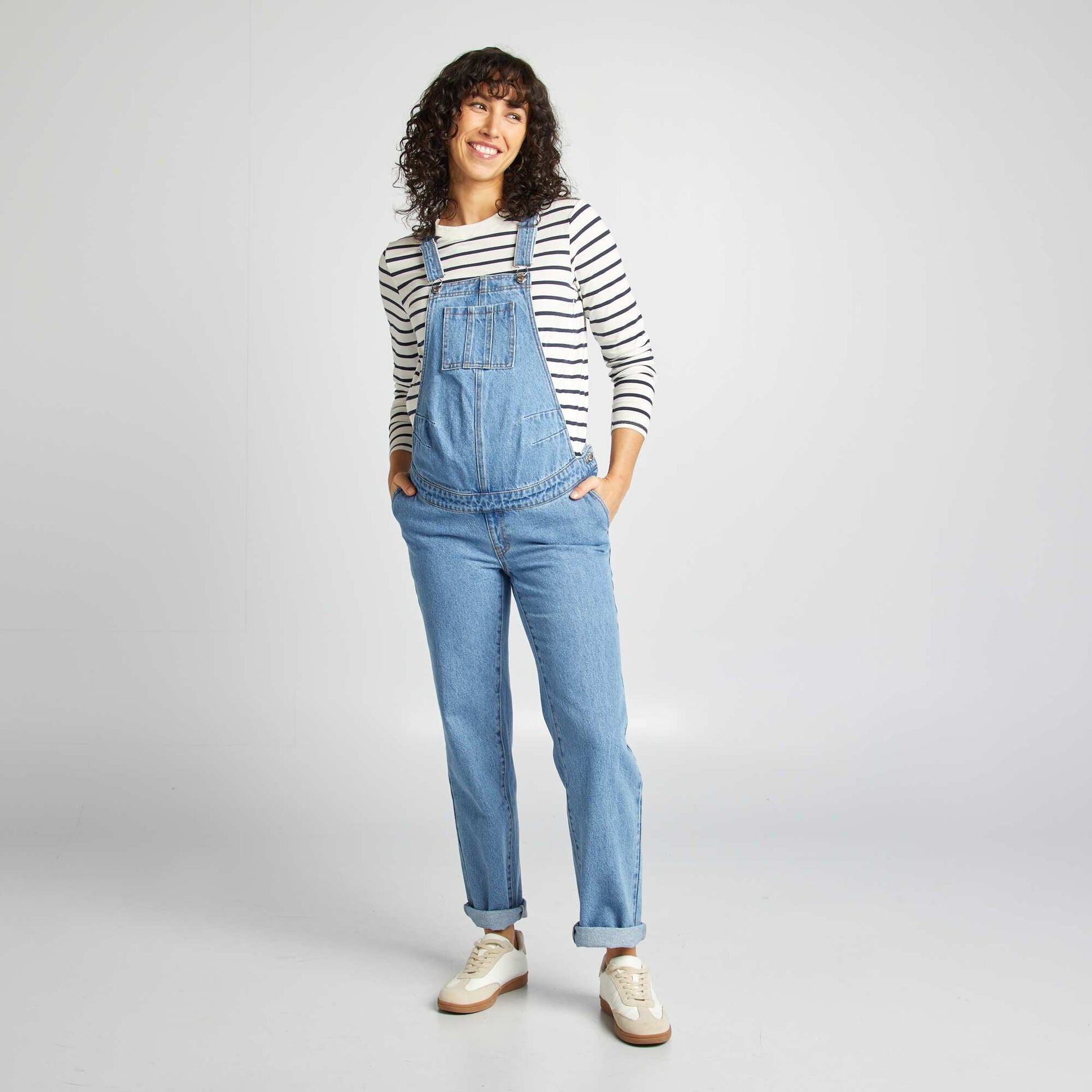 Salopette de grossesse en denim stretch BLEU