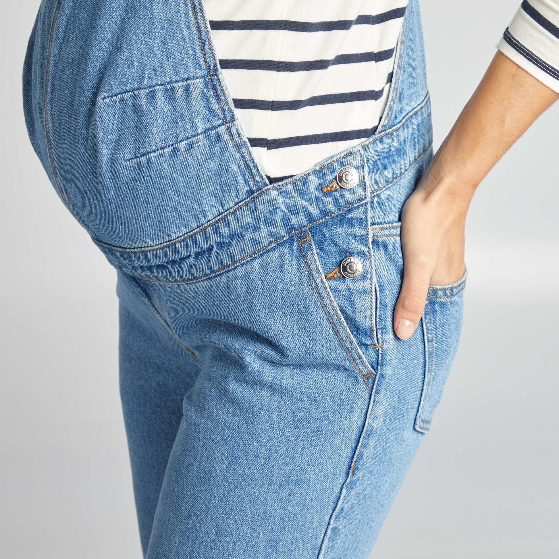 Salopette de grossesse en denim stretch BLEU