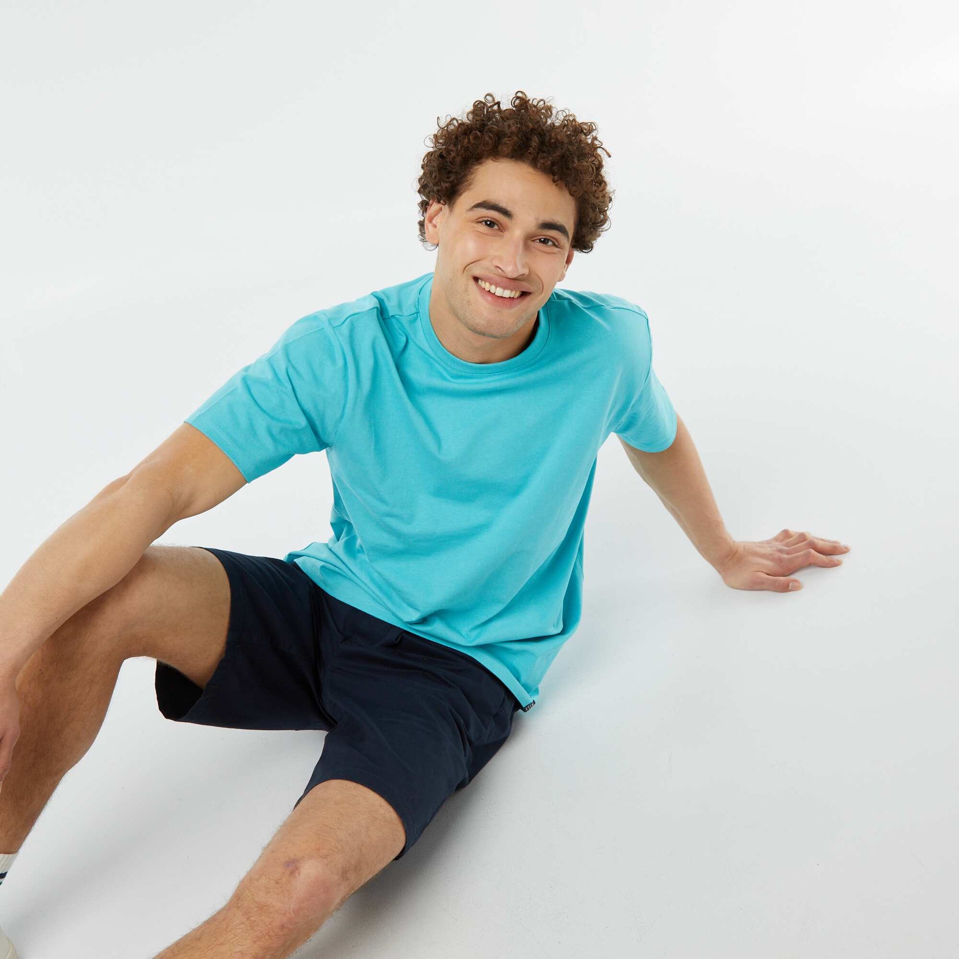 Tee-shirt confort fit BLEU TURQUOISE