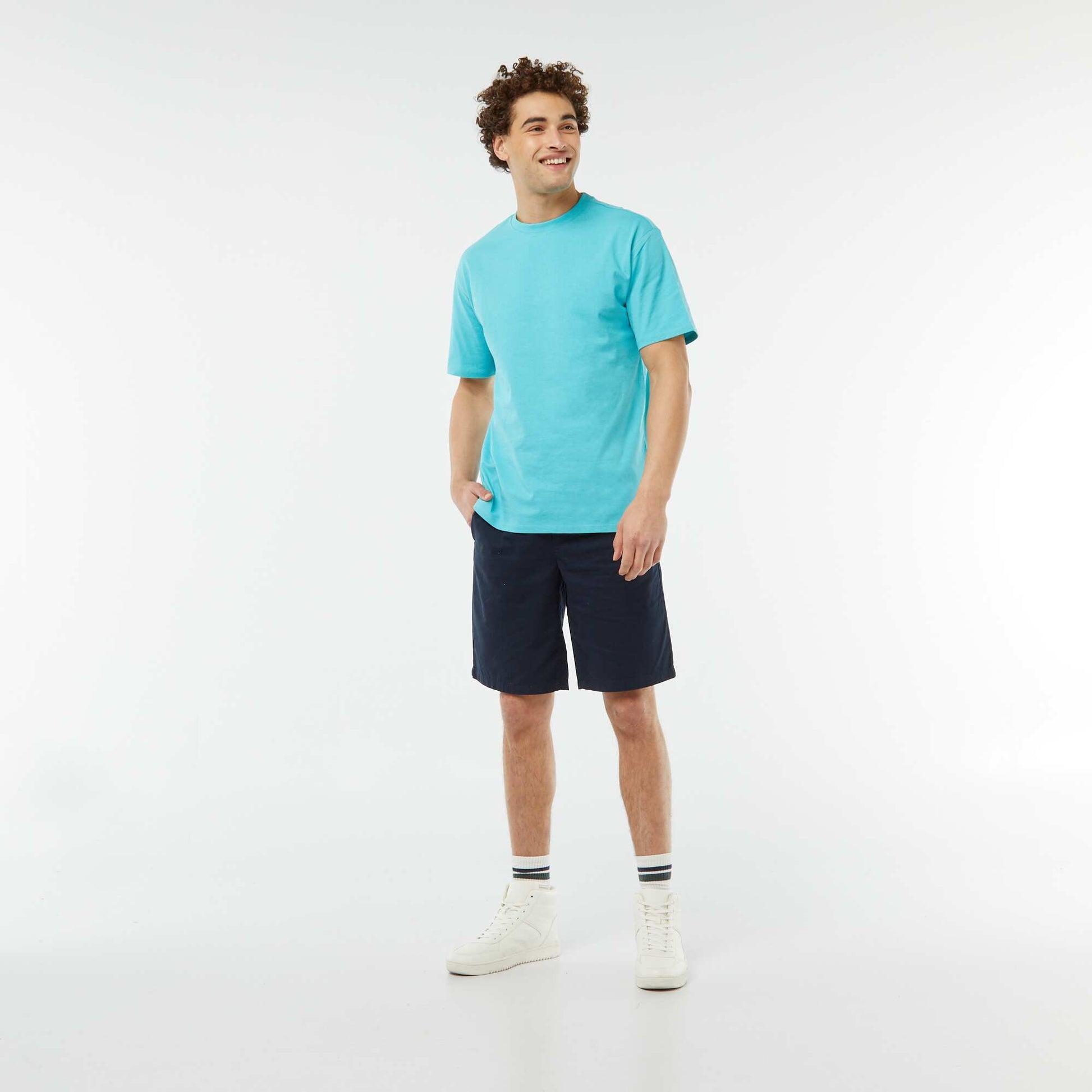 Tee-shirt confort fit BLEU TURQUOISE