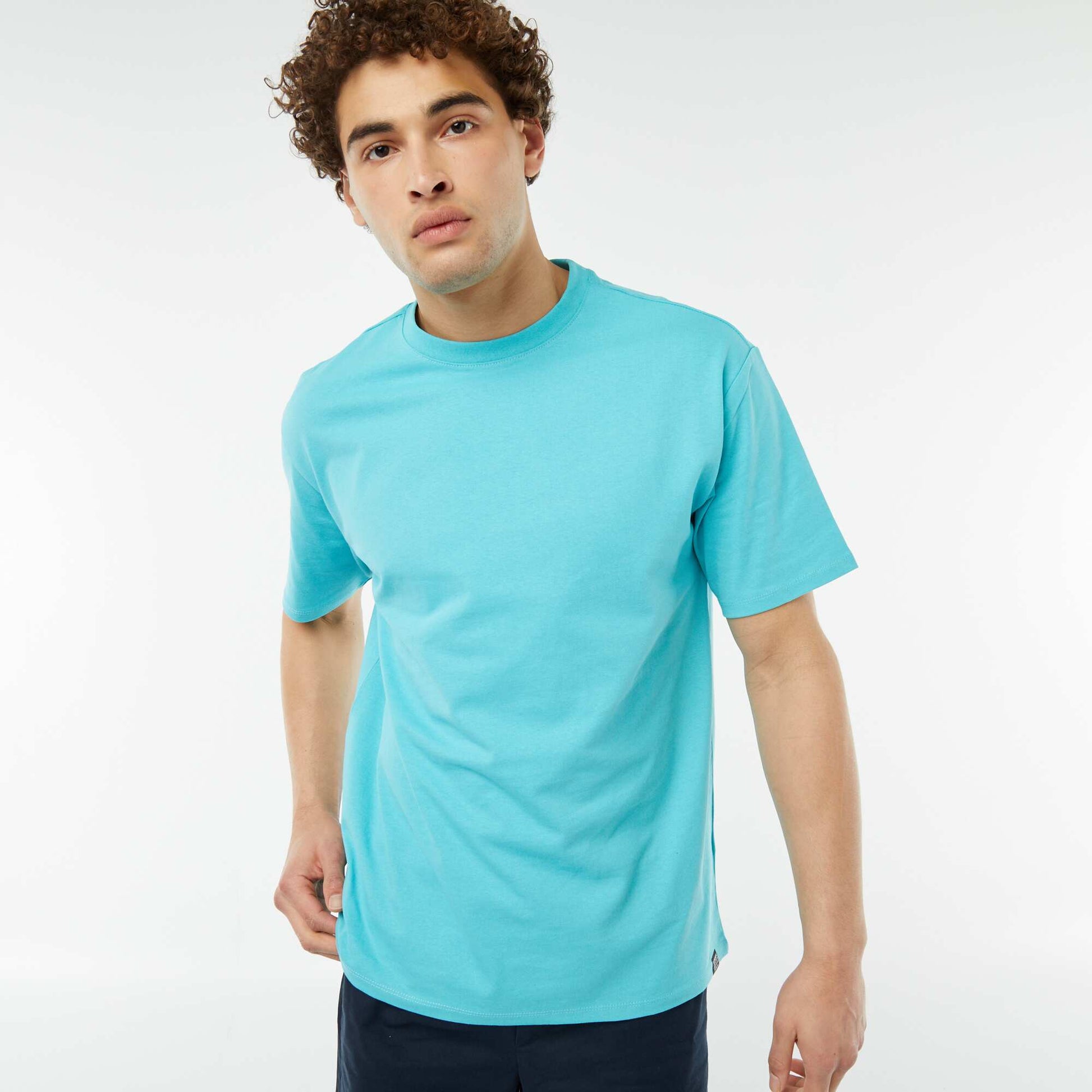 Tee-shirt confort fit BLEU TURQUOISE