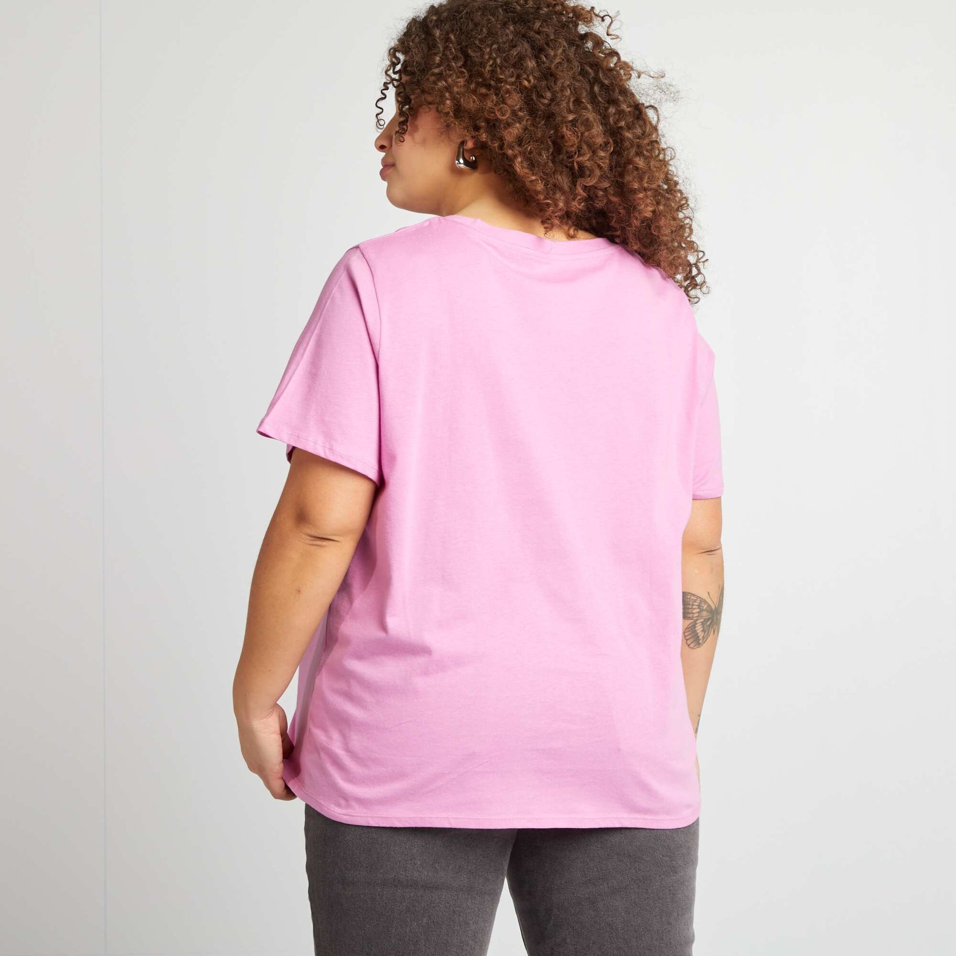T-shirt à manches courtes avec imprimé ROSE
