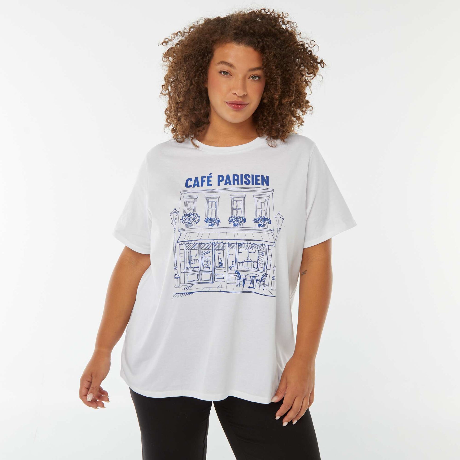 T-shirt à manches courtes avec imprimé BLANC